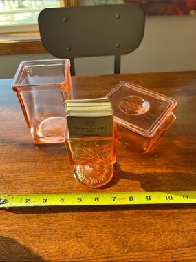 Vintage Pink Glass Trio